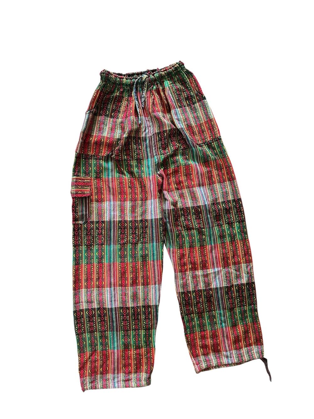 Earthy boho woven yoga eclectic vibes women XL hippie pants bottoms comfortable